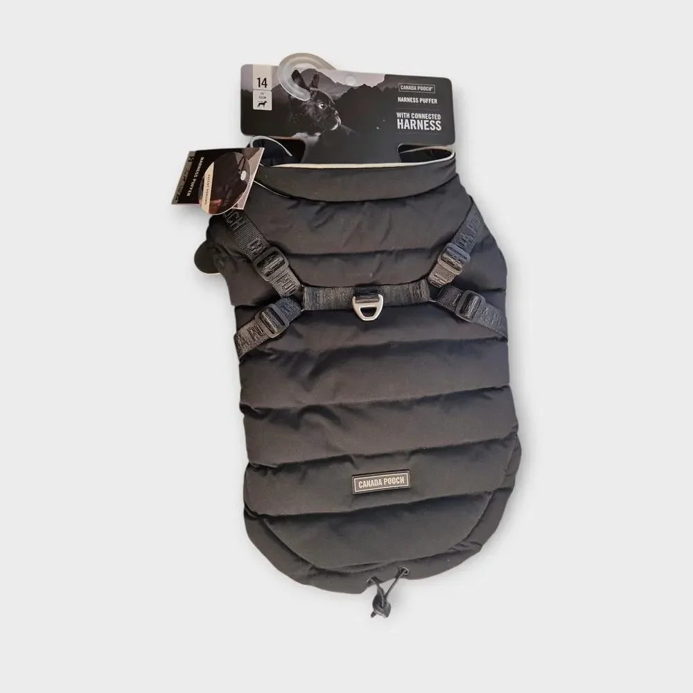 NEW Canada Pooch Dog Harness Puffer Vest Black Medium 14